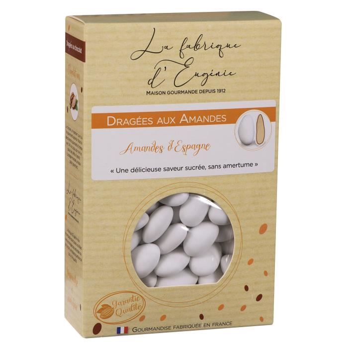 LA FABRIQUE D'EUGENIE Dragées aux Amandes - Blanc - 500 g