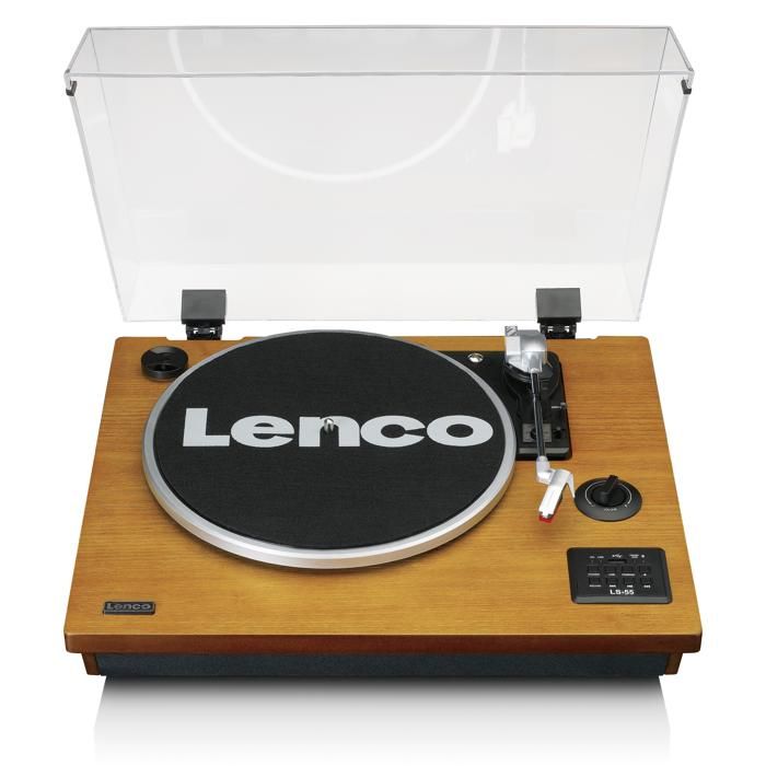 Platine vinyle avec BT, USB, MP3, haut-parleurs Lenco LS-55WA Bois