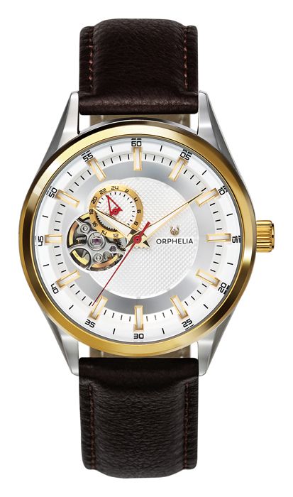 ORPHELIA - Montre Homme - Automatique Analogique - Bracelet Cuir Marron - OR91801