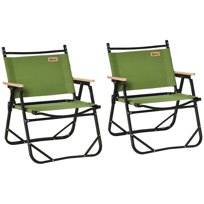 Lot de 2 chaises de jardin ca 55x55x66cm Vert
