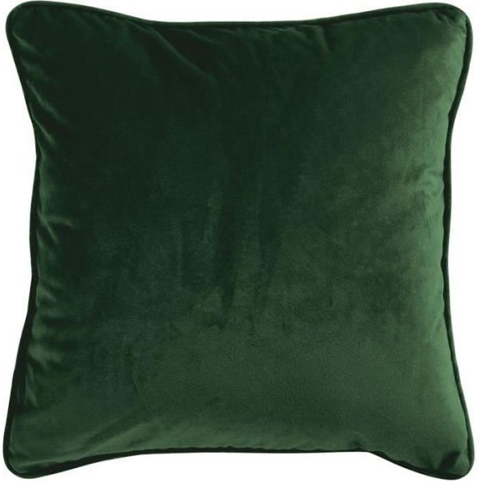 VELOURS - Coussin en velours vert foncé 40x40