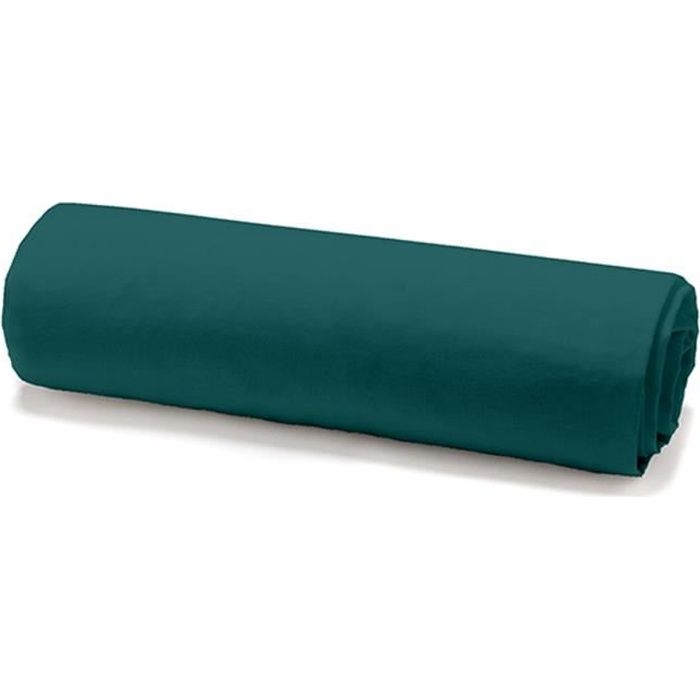 TODAY Drap housse 100% coton - 90 x 190 cm - Vert émeraude