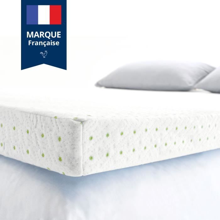 Surmatelas Mémo - Surmatelas 90x190 cm Surmatelas Mémoire de Forme Enveloppant, Housse Bambou Lavable Ajustable