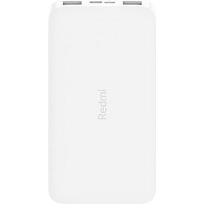 La batterie externe portable XIAOMI REDMI powerbank est terminée en blanc, charge la batterie de votre appareil à tout moment,