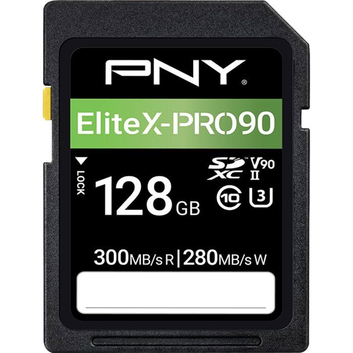 PNY - EliteX-PRO90 - Carte mémoire SDXC - 128 Go - UHS-II - Classe 10 U3 V90