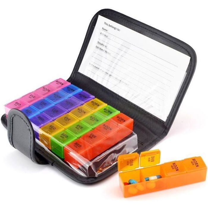 Lot De 24 Piliers Semainiers - Boîte à Pilules 7 Jours Détachable, Multicolore - Neuf