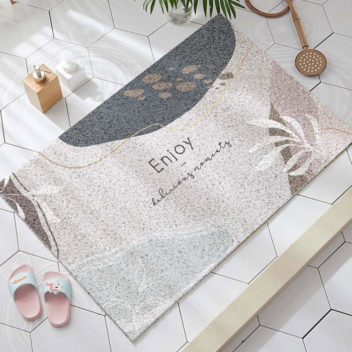 Tapis De Douche Antidérapant En Luffa - PVC Brun - 60x120 Cm - Drainage Rapide - Sans Ventouses