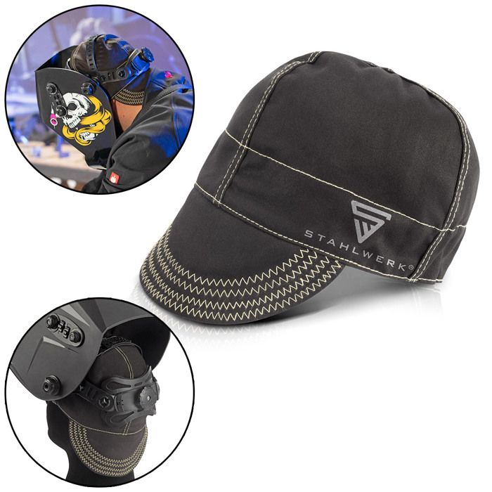 Bonnets Soudeur Yunsailing - Lot De 2 En Coton Ignifuge Réversible - Noir Et Rouge - Homme/Femme