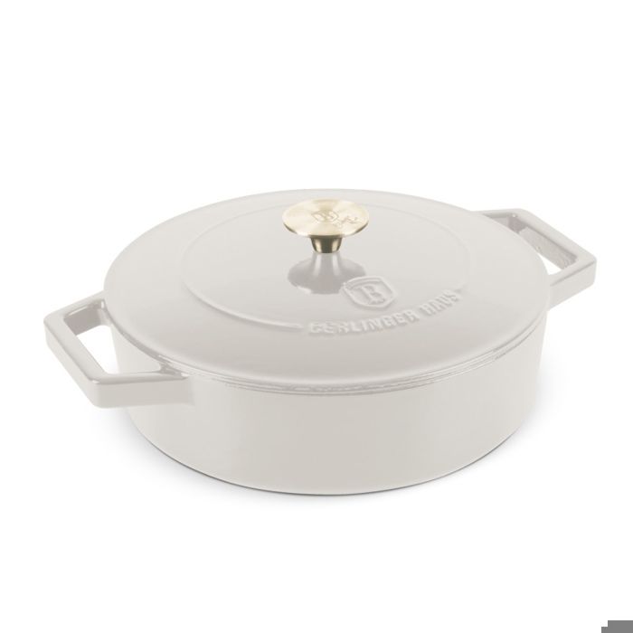 Poêle en fonte - BERLINGERHAUS - BH-6530 - 26 cm - Couleur crème - Multifonctionnelle