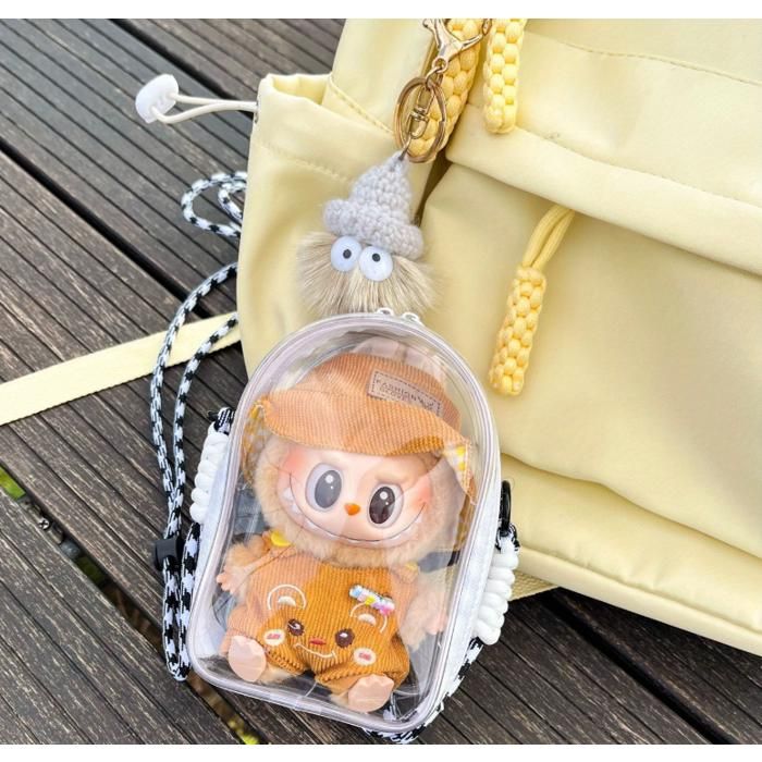 Sac Pendentif Transparent PVC Pour Poupée 10 Cm - Protection Anti-rayures - Léger, Lavable