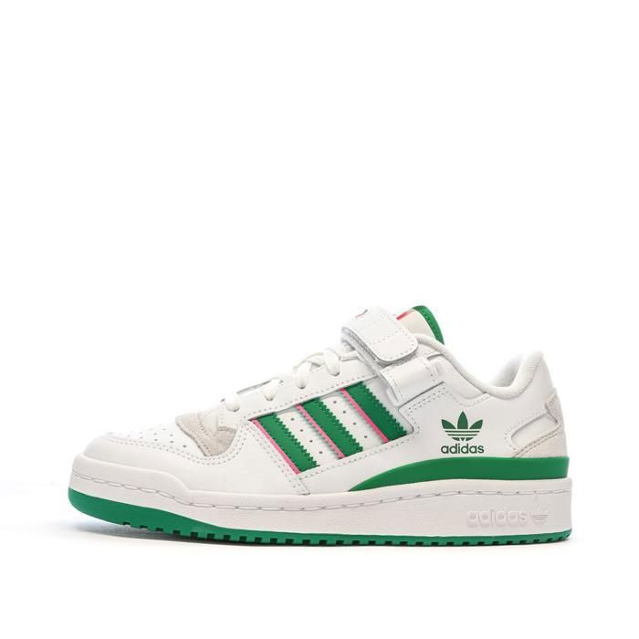 Adidas Baskets Blanches/Vertes Femme Adidas Forum Low