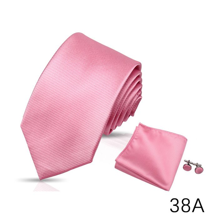 Set cravate, boutons de manchette et pochette costume unie bleu poudré