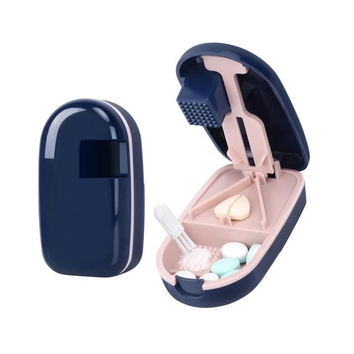 Coupe-comprimé Portable Avec Compartiment De Stockage – Pour Médicaments Quotidiens Et Voyages – Compact Et étanche - 4