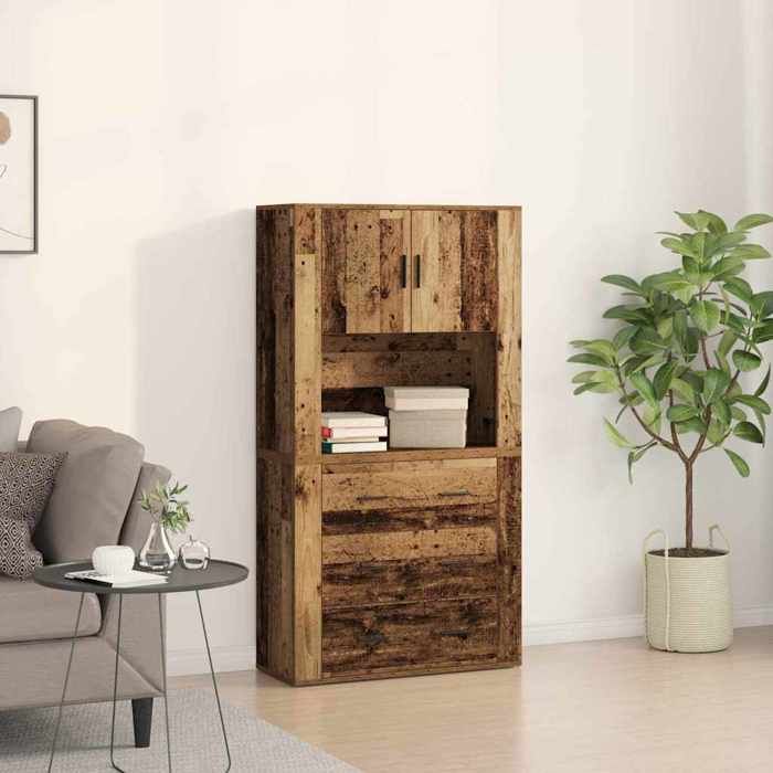 vidaXL Haut Armoire Bois ancien 80 x 33 x 150 cm Bois dingénierie 3334343