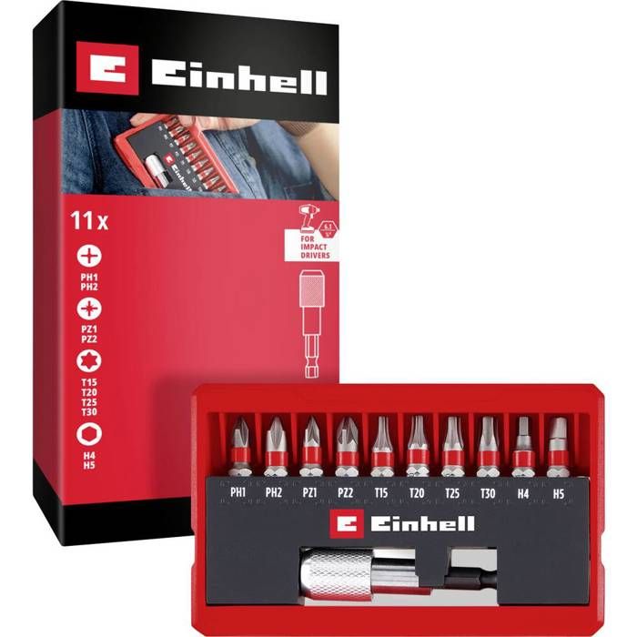 Einhell Bit Taschenbox 11tlg 118663 Jeu dembouts TORX PH PZ 6 pans intérieurs avec porte embout - vue 2