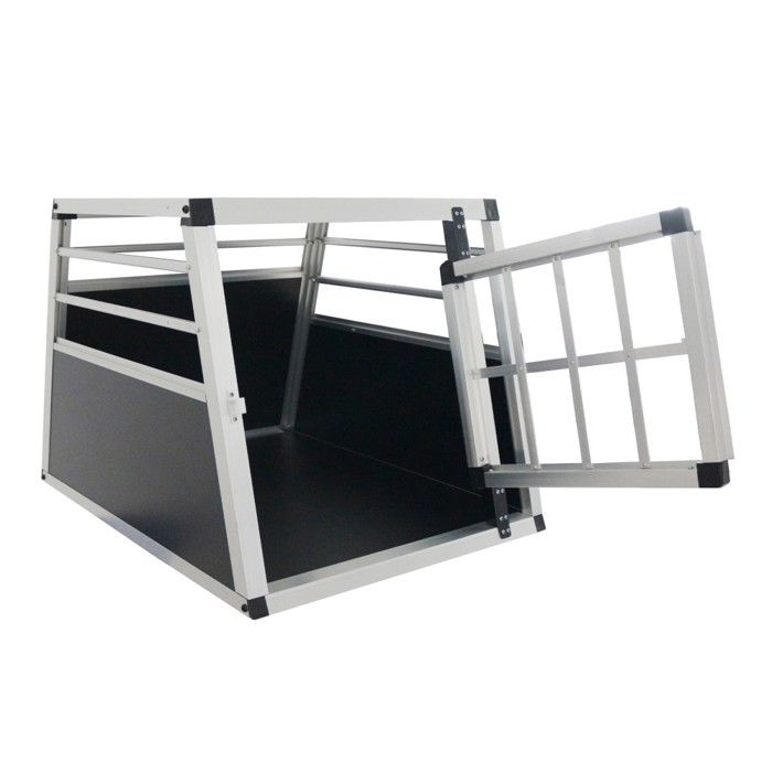 Comparer les prix de Cage transport voiture chien aluminium 54x69x50 cm noir - Sécurité et confort pour votre animal en voyage
