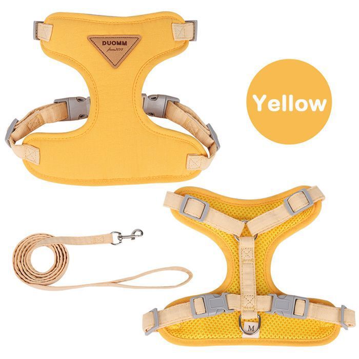 Harnais pour animaux - Ajustable - Traction - Anti-fuite - Sortie - Jaune multicolore HARNAIS ANIMAL