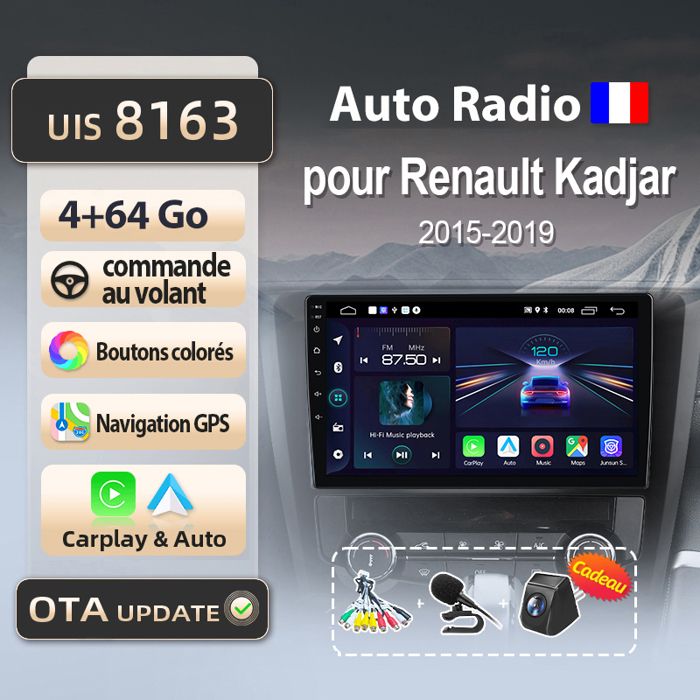 4go Litillbuly autoradio 4Go 64Go WIFI pour Renault Kadjar 2015-2019 ...