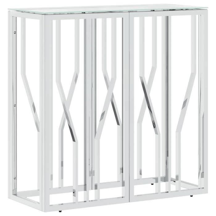 JILLS - Console Meuble - charge 20 kg - Table console - VIDAXL - 70x30x70cm acier inoxydable et verre OCT14725436
