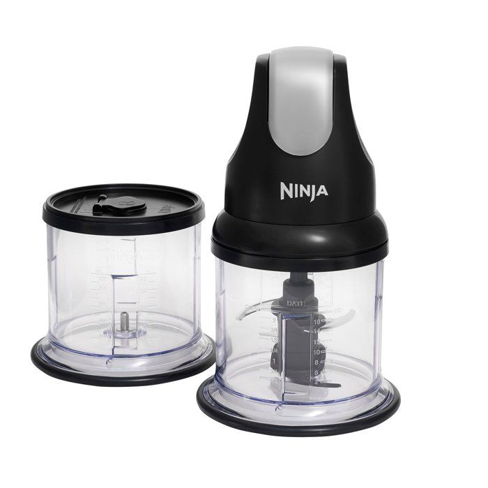 Hachoir électrique - NINJA - Express Chop - NJ1002EUBK - Mini hachoir et mixeur compact - 200 W - 2 bols de 500 ml - Ninja