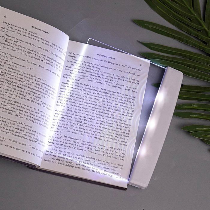 Lampe de lecture à panneau plat idéale pour lire au lit la nuit panneau déclairage LED transparent pleine page sans fil -