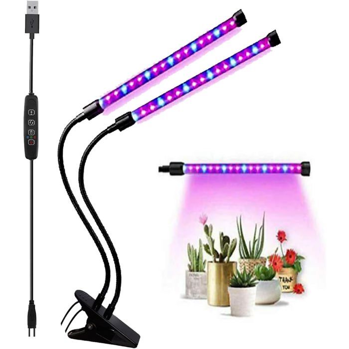 Lampe de croissance LED pour plantes - Lampe de croissance avec trépied - Lampe de croissance - Éclairage horticole - Noir