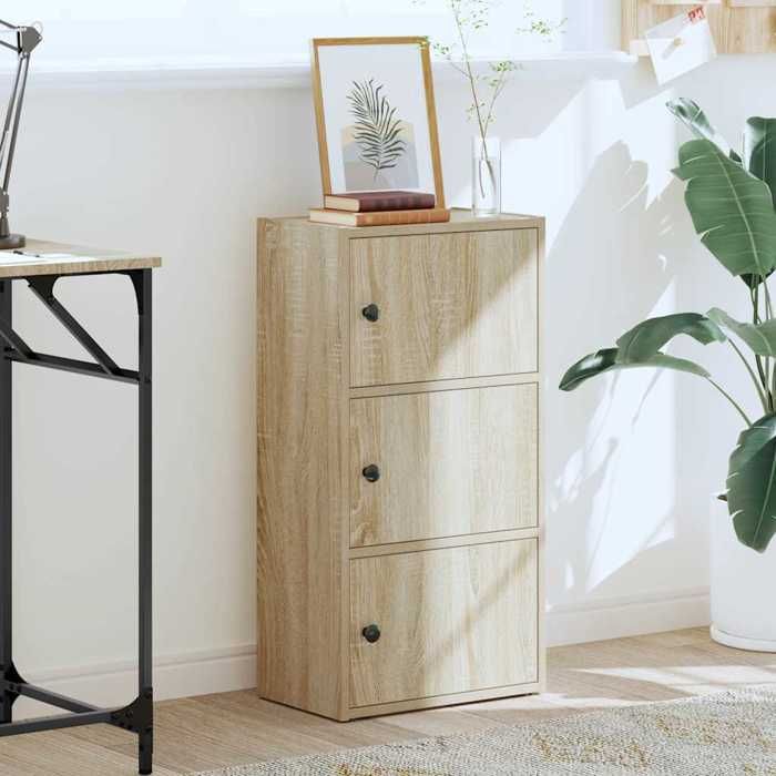 (SOLDES DEC)Bibliothèque - vidaXL - Meuble Étagère - support livres - chêne sonoma 40x24x77 cm bois dingénierie 01_5235041
