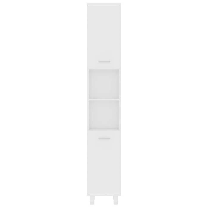 Soldes Printemps Armoire de salle de bain - SOLOMOON - Meuble wc - Blanc 30x30x179 cm Bois dingénierie SSS1851