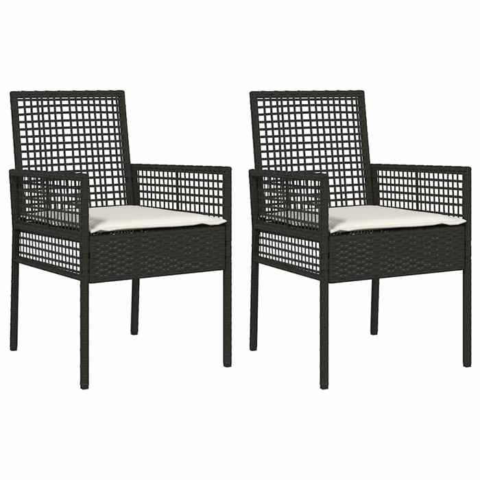 STAR SALE® Chaise de jardin (2 pcs) - ANTI-UV - Noir 55x53x85 cm polyrotin T321