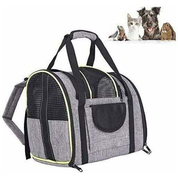 Sac à dos de transport pour animaux - PZCC - Extensible 90% - 35x28x23 cm - Respirant - Matelas en peluche amovible
