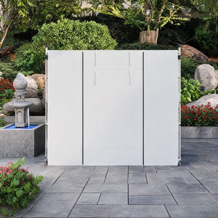 Panneaux latéraux pour tonnelle 3x3 ou 3x6 m en polyester Oxford blanc fenêtres enroulables et - White Polyester Ref MJX0YM