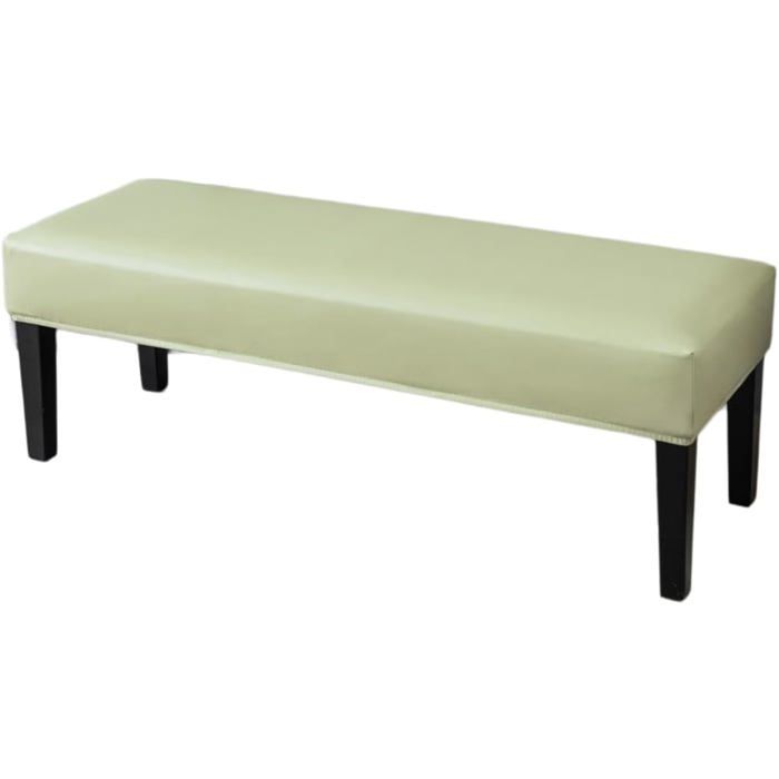 Housse de Banc de Salle à Manger Extensible en Cuir synthétique imperméable pour Chambre à Coucher Cuisine hôtel (Vert Clair)