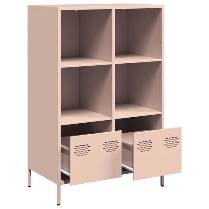 Rose Commode Salon CHIC Buffet haut/armoire latérale rose 68x39x1035 cm acier N12028