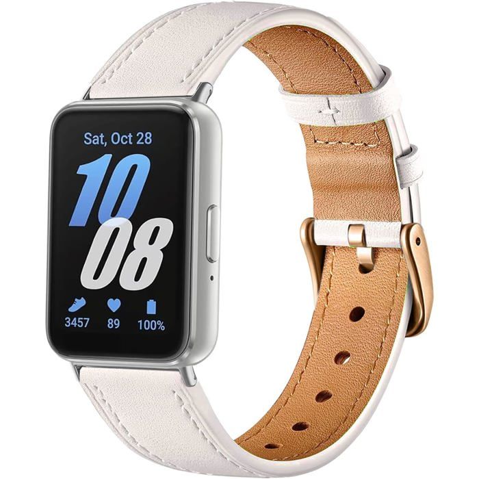 Bracelet Cuir Véritable Compatible Galaxy Fit 3 SM-R390 Bracelet De Remplacement Élégant Pour Montre Connectée