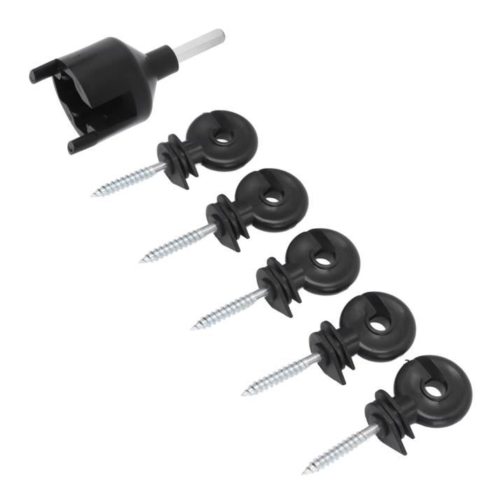 Lot De 50 Isolateurs De Bague Clôture Électrique + Outil De Douille - Pour Poteaux Bois