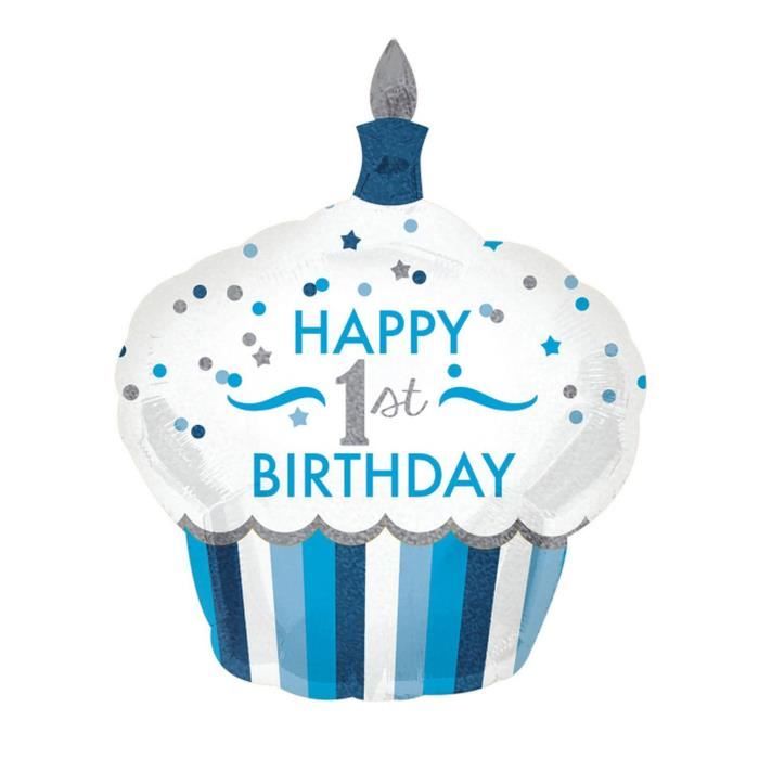 Amscan International 1er Anniversaire Cupcake Garcon Ballon En Aluminium Cdiscount Maison Amscan International 1er Anniversaire Cupcake Garcon Ballon En Aluminium Cdiscount Maison