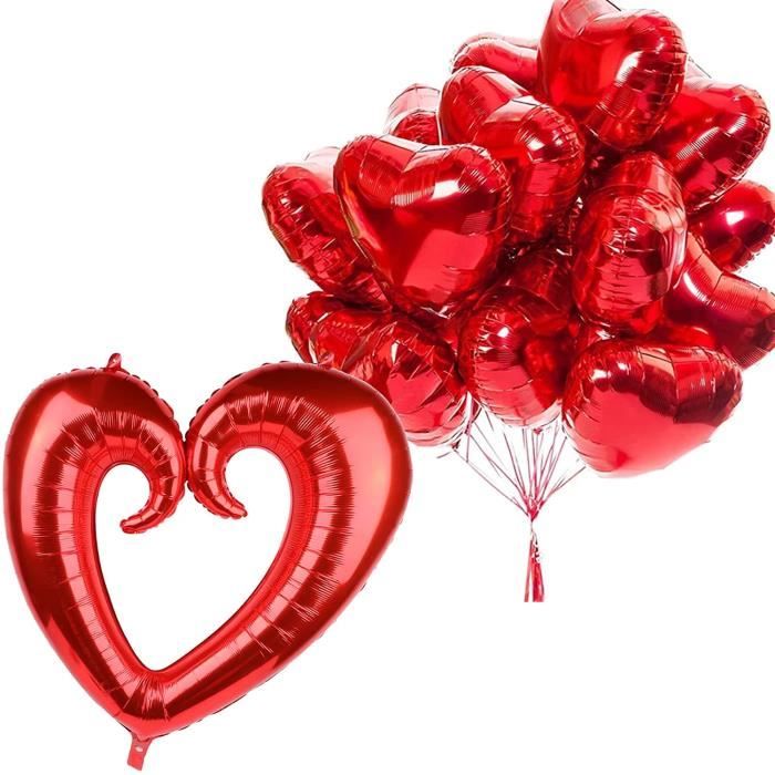 Ballon hélium géant 60 cm coeur rouge pas cher 