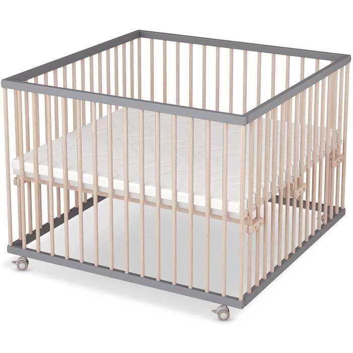 Parc Pour Bebe 100x100 Cm Avec Matelas Teste Tuv Reglable En Hauteur En Continu Parc Pour Bebe Hetre Roulettes Caou A59 Cdiscount Puericulture Eveil Bebe
