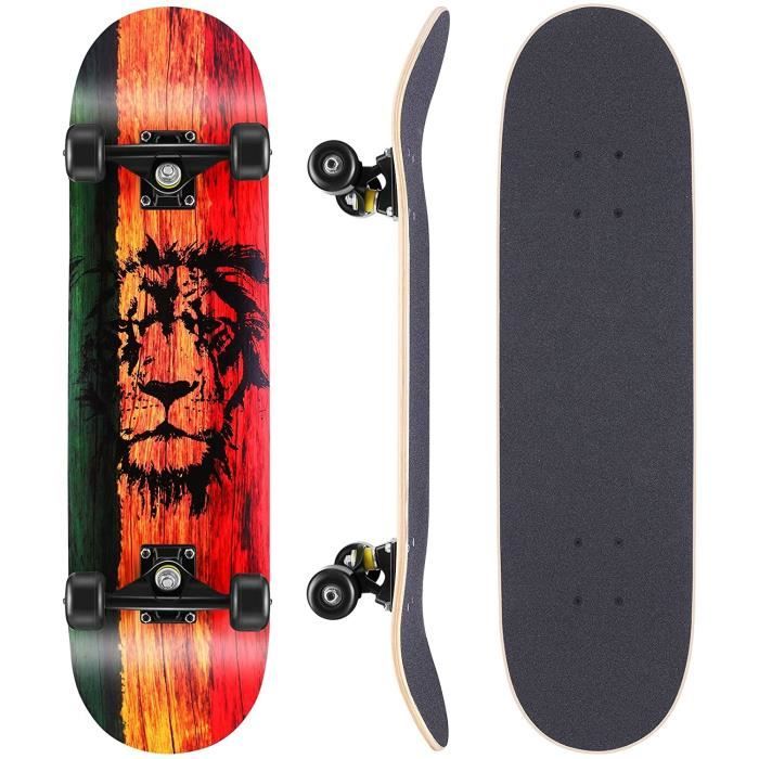Hiwvwv Mini Planche à Roulettes Pour Enfants 3-6 Ans - Cruiser Skateboard 17 Pouces Bois D'Érable Avec Roues 54mm