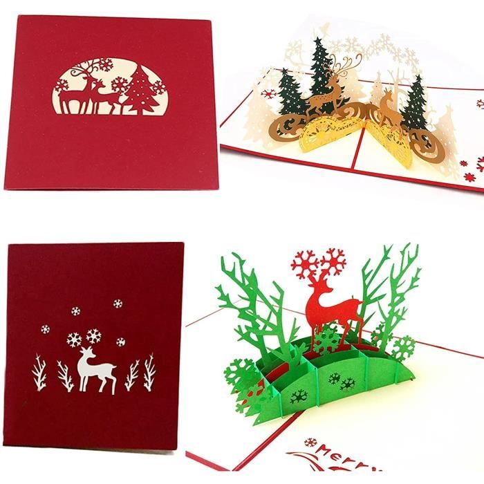Carte De Voeux 3D Joyeux Noel Carte De Noël Amusante 3D Carte De Voeux