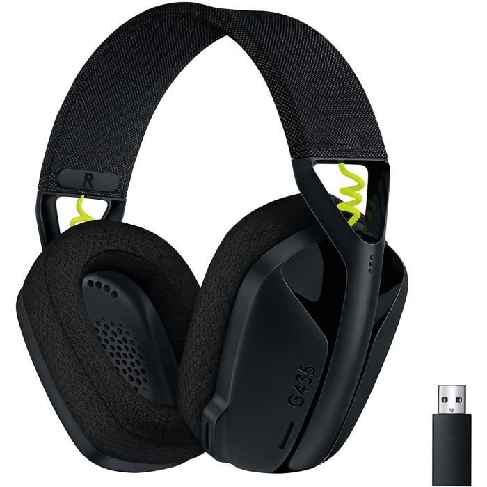 Logitech G435 LIGHTSPEED & Bluetooth sans Fil Casque Gaming Casque léger circum-auriculaire Micro intégré Batterie de 18h C A226