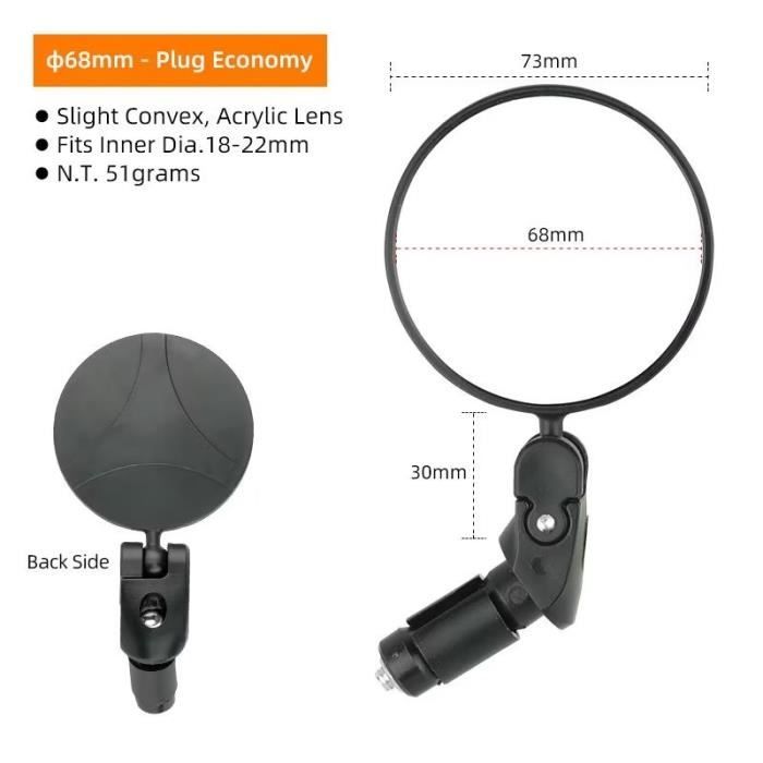 Miroir De Vélo Rétroviseur Miroir Trottinette Vélo Universel