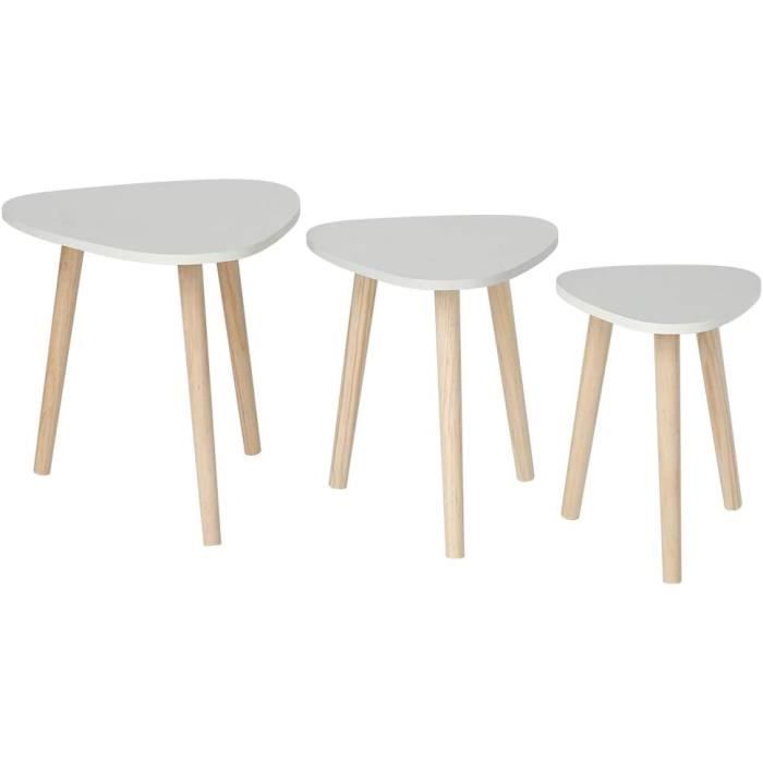 Table Basse Set De 3 Table D'Appoint Table Gigogne Table De Salon ...