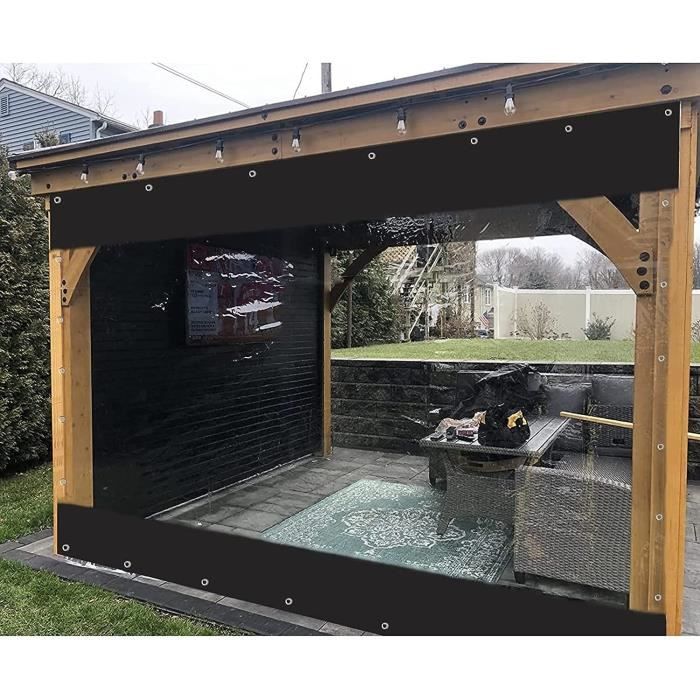 Rideaux Extérieurs Transparents SK Studio 2 Pièces | Imperméables, Anti-UV | Pour Pergola, Terrasse, Jardin