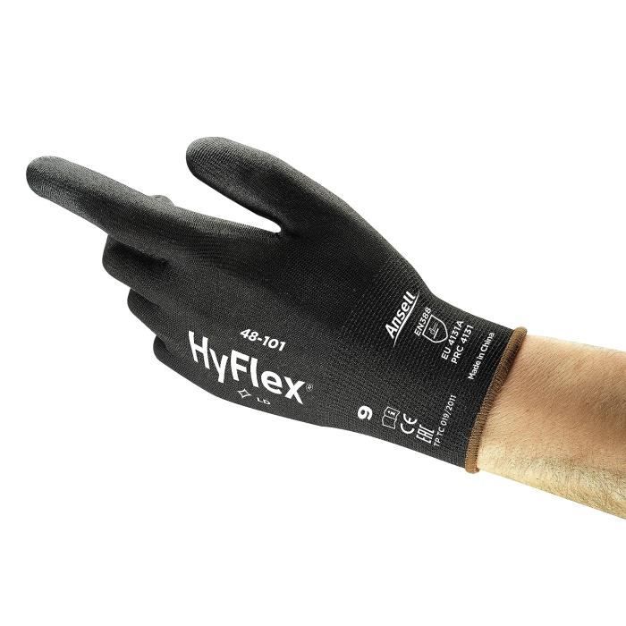 Hyflex 48-101 Gants De Travail Ultrafins, Nylon Extensible Avec Enduction  Polyuréthane, Protection Multiusage Haute Précision[u1] - Cdiscount  Bricolage
