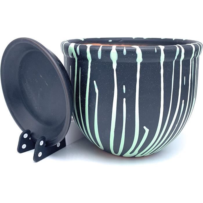 Pot De Fleurs InnaGLAS Céramique Blanche - Ø18cm X H8.5cm - Pour Plantes Succulentes Ou Bougie Flottante