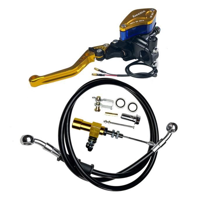 Tuyau De Frein Hydraulique Tressé Acier Inoxydable Pour Moto - Longueur 400-2400 Mm - Raccords 10 Mm