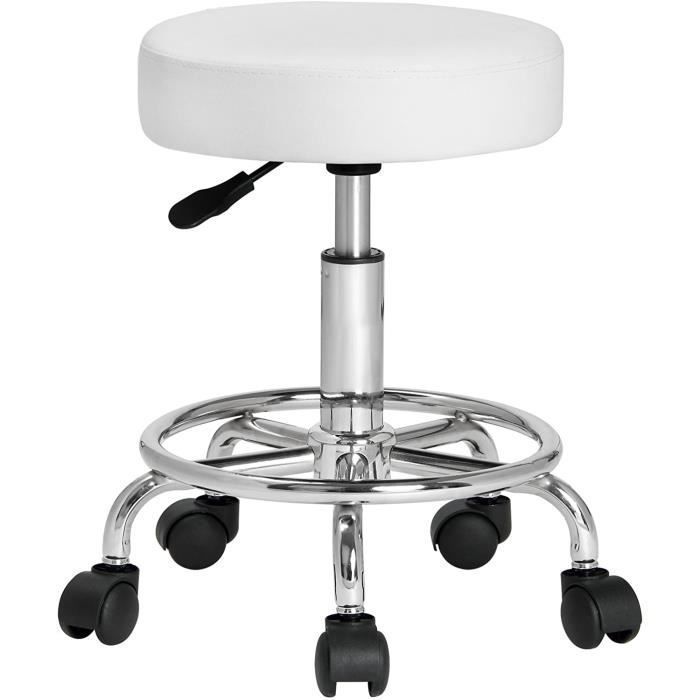 Tabouret à roulettes de Travail avec 5 roues Siège 360 °Hauteur réglable  Noir - Cdiscount Maison