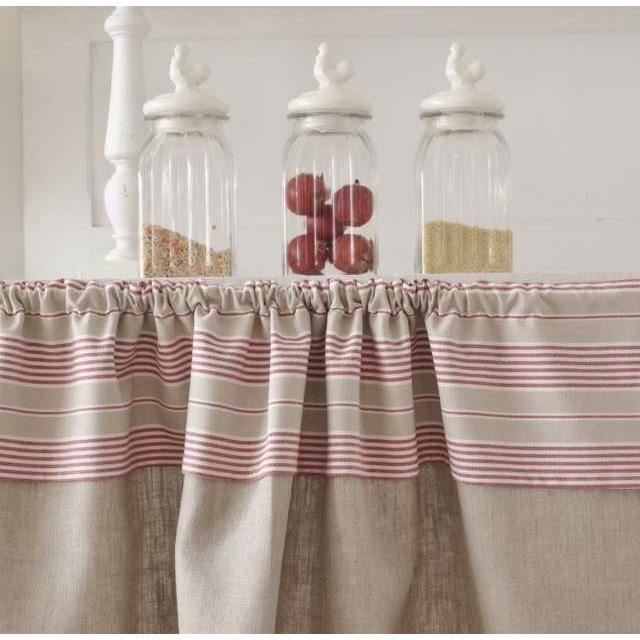 Rideau Accordéon Pour Placard Cuisine – Imitation Lin 630 G/m², Rail Autocollant, Anti-Poussière Et Étanche - 13