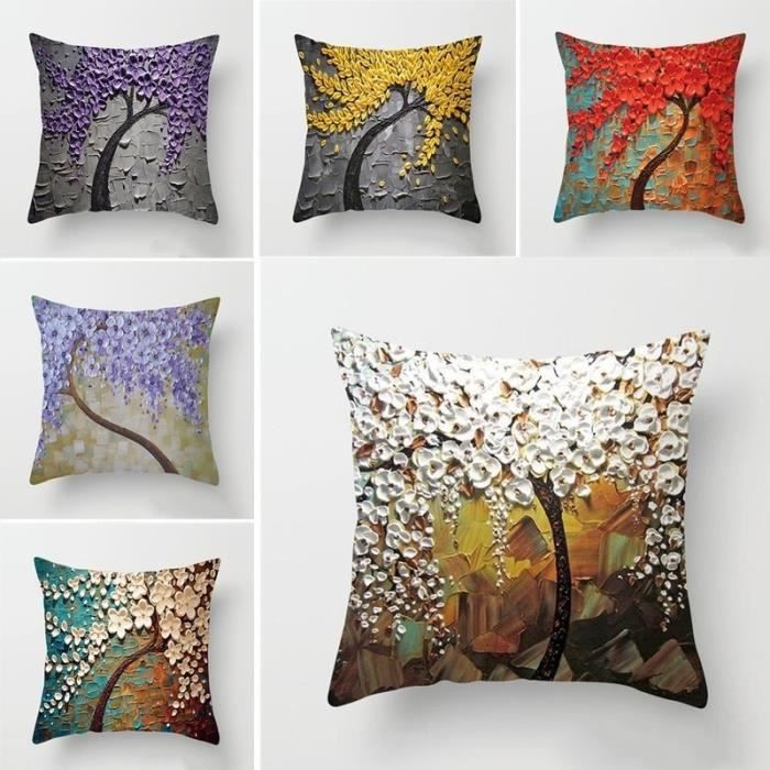 4 Pcs Housses de Coussin 45 x 45 cm Carr/é D/écoratif Taie doreiller Canap/é Housse Coussin Color/é Imprim/é Motif Color/é G/éom/étrique Mingon Coton Lin D/écoration Maison pour Chambre Salon Bureau